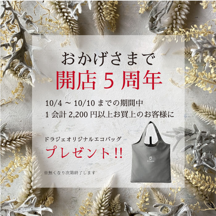 開店5周年記念品プレゼント